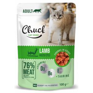 Chuck Pouch Adult with Lamb konservi kaķiem ar jēru 100 gr          