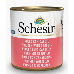 Schesir Dog Chicken & Carrots, - Vista ar burkāniem suņiem 285 g
