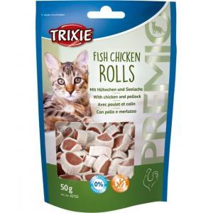 Trixie Premio kārumi kaķiem rullīši ar vistu un pollaku 50 g