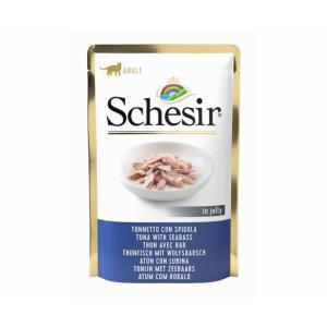  Schesir Cat Tuna & Seabass, - тунец & морской окунь в желе 85 г x 6 шт.