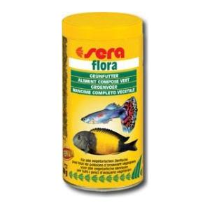 Sera Flora,хлопьвеидный корм для всех растительноядных рыб 100 мл.