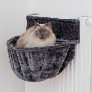 Trixie мягкая кошачья лежанка для радиатора, темно- серая 55 × 15 × 36 см